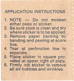 1974 Decal Application Instructions