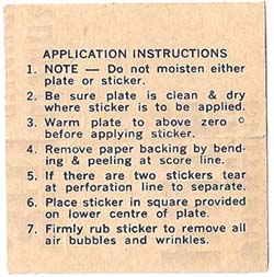 1970 Decal Application Instructions