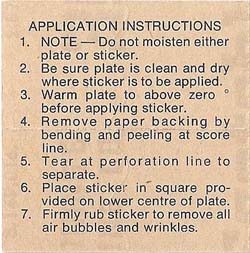 1971 Decal Application Instructions