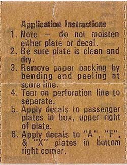 1976 Decal Application Instructions