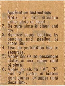 1977 Decal Application Instructions