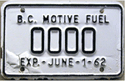 1962 Motive Fuel Sample License Plate (Tom Lindner Collection)