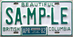 1982 Commercial Sample License Plate (Tom Lindner Collection)